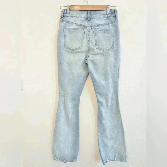 OAT NEW YORK High Rise Distressed Flare Jeans In Vanilla Sky Light Size 26 - Picture 9 of 15